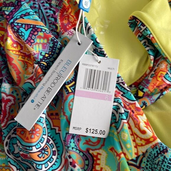 Bleu Rod Beattie Womens Paisley One Piece Swimsuit Swimwear Multicolor‎ Size 6 - Picture 5 of 6